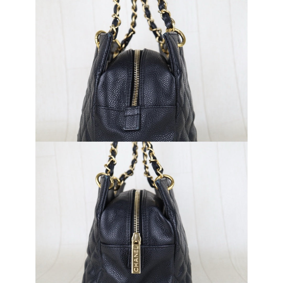 Good ( Rank AB)｜ CHANEL Caviar Skin Matrasse Chain PPT Tote Bag Black  Made In 2009 -2010 Year｜S25121503