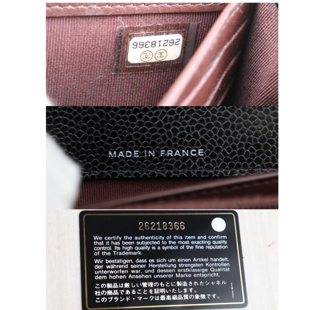 Rank A ｜Chanel Caviar Skin Black Long Wallet Made In 2018-2019 Year｜23121208