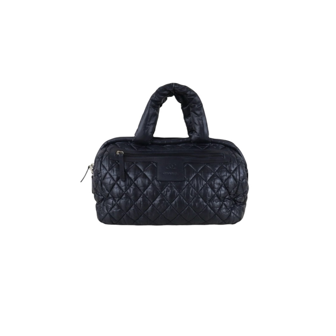 Include Entrupy Certificate of Authenticity｜Very Good ( Rank A)｜ CHANEL COCOON Down Tote Hand Bag  Black Made in 2011Year ｜H26011402