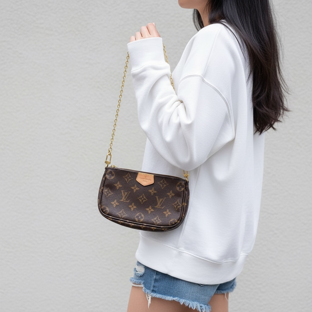 Include Entrupy Certificate of Authenticity｜Very Good ( Rank A)｜Louis Vuitton Monogram Multiti Pochette Accessoire  IC Chips Model ｜S26030811