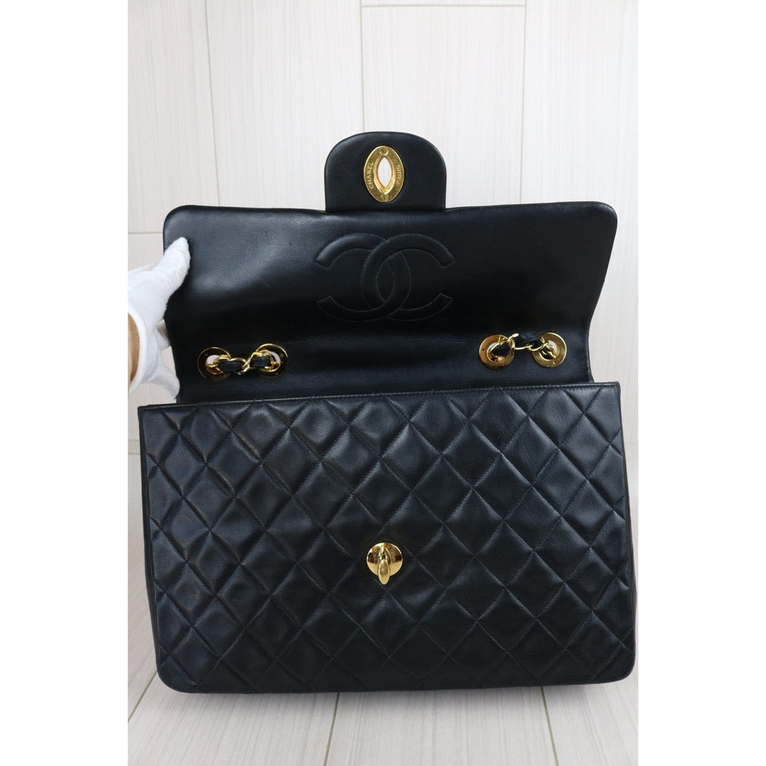 Include Entrupy Certificate of Authenticity｜Very Good ( Rank A)｜CHANEL  Matrasse Chain  Lambskin Single Flap Black Shoulder Bag Made In 1994～1996Year｜S26090749