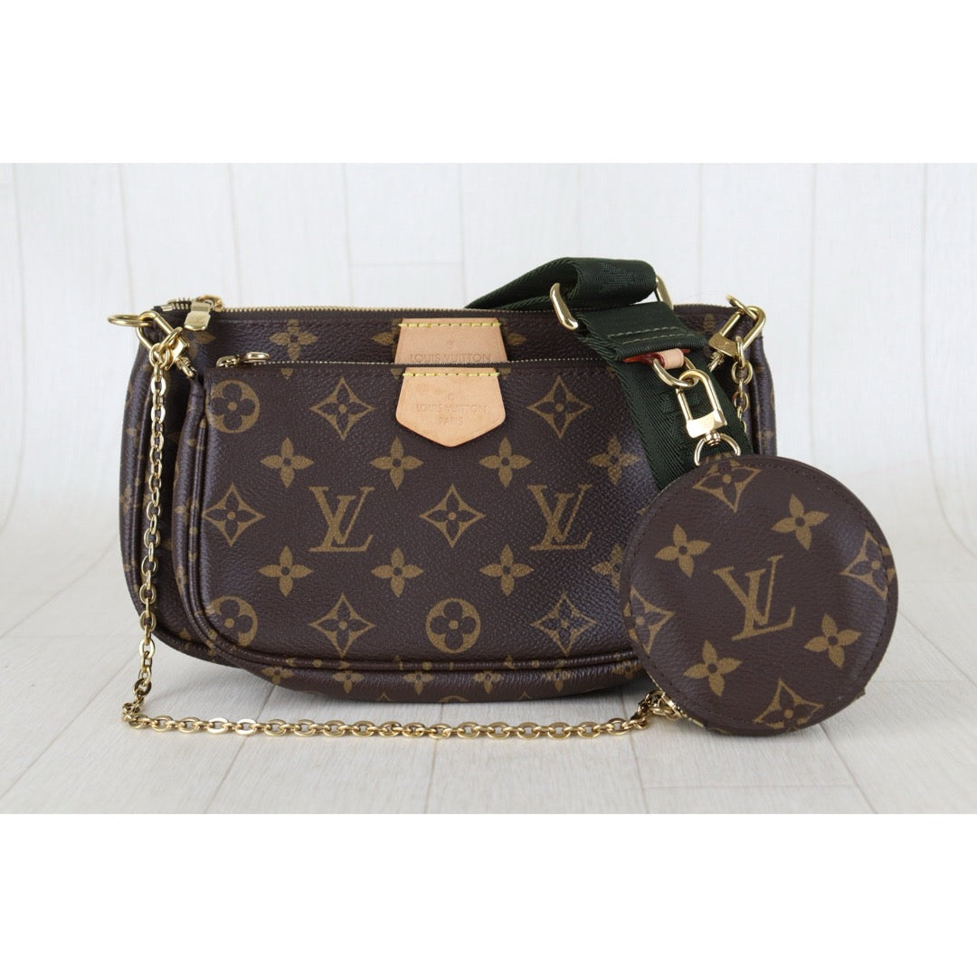 Include Entrupy Certificate of Authenticity｜Very Good ( Rank A)｜ Louis Vuitton Monogram Multi Pochette Accessoire Khaki｜Z26092910