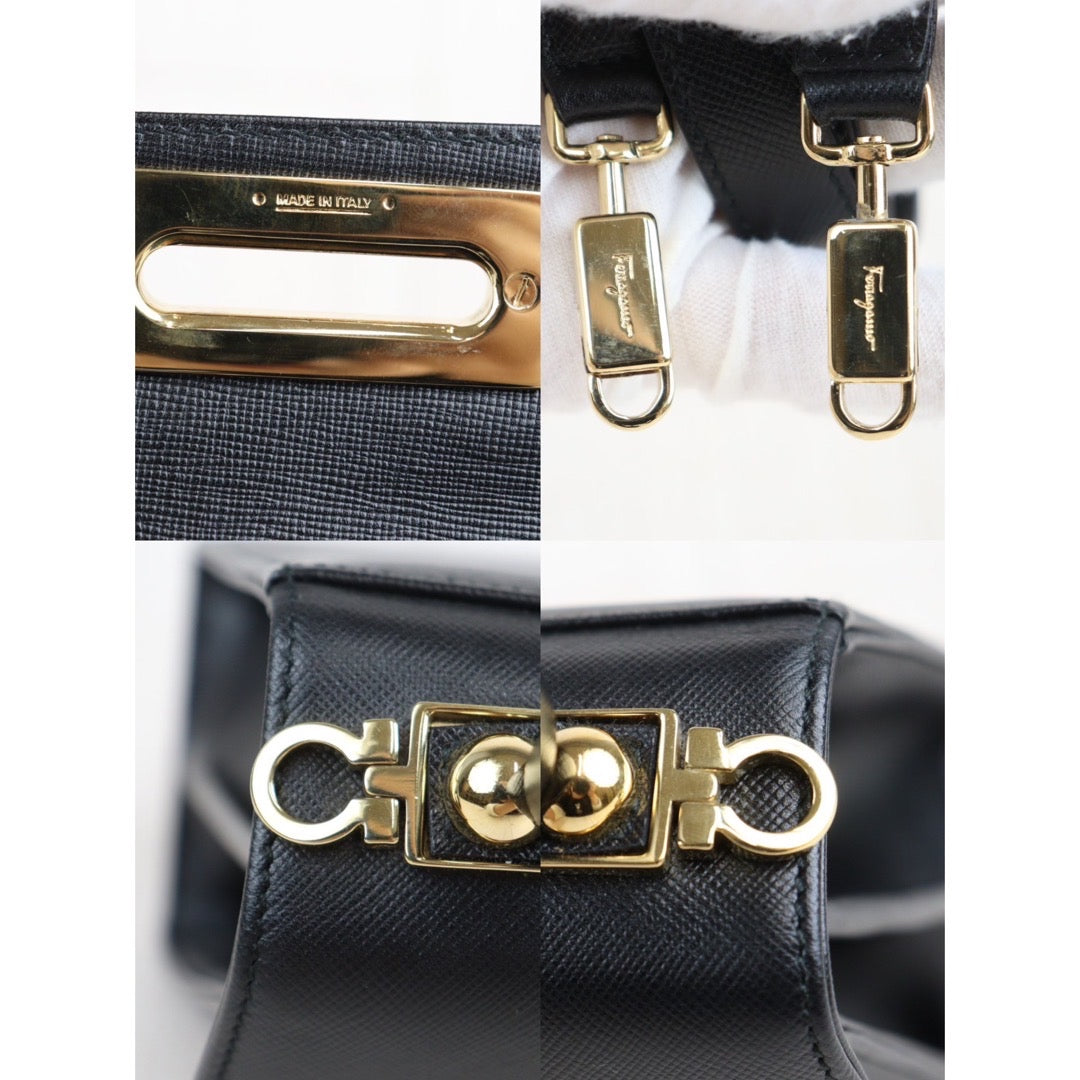 Rank A  ｜Ferragamo Gancini 2WAY Handbag  Shoulder Bag｜V23102824