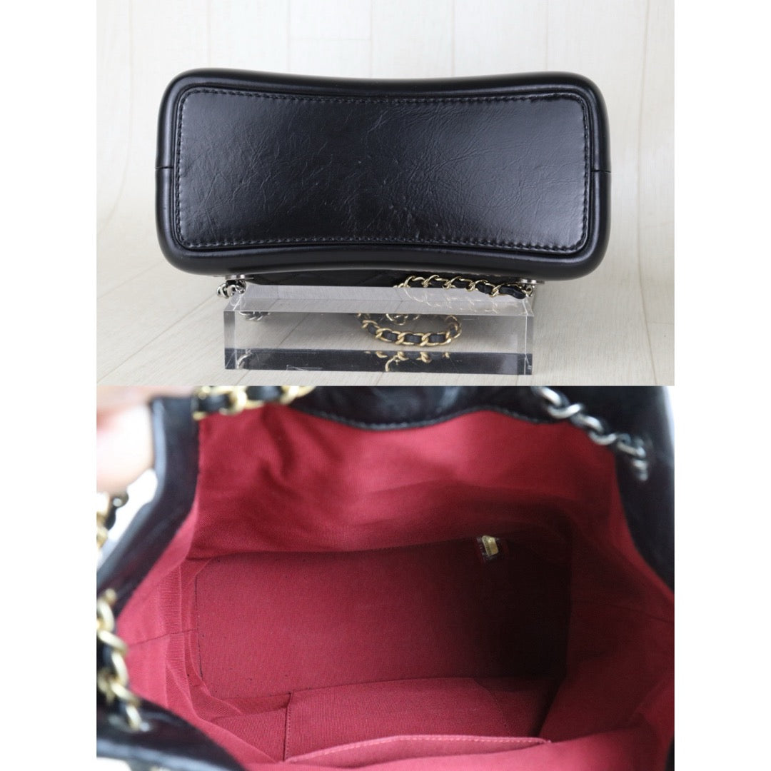 Include Entrupy Certificate of Authenticity｜Very Good（Rank A）｜ CHANEL Gabrielle Calfskin Chain Backpack PM Black Made In 2018-2019Year｜S26090743