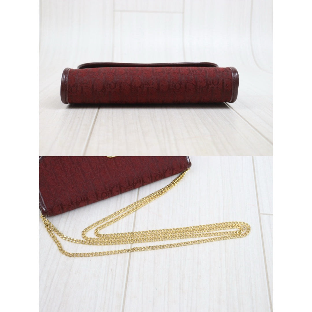 Include Entrupy Certificate of Authenticity｜Very Good ( Rank A)｜Dior Oblique Chain Bag  Burgundy｜26091402
