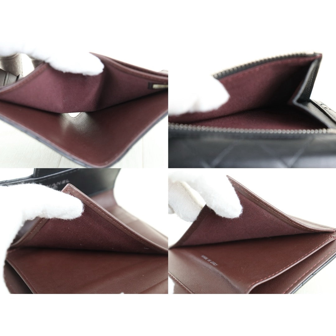 Include Entrupy Certificate of Authenticity｜Very Good ( Rank A)｜CHANEL Lamb Skin Black Wallet Made In 2017-2018Year｜S26052513