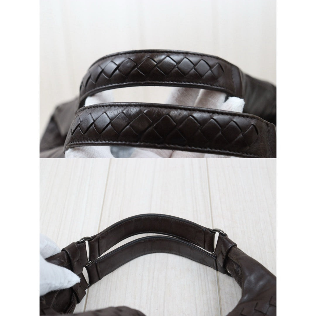 Fair ( Rank B)｜ Bottega Veneta Lamb Skin Braid Hobo HandBag Brown｜V25060509