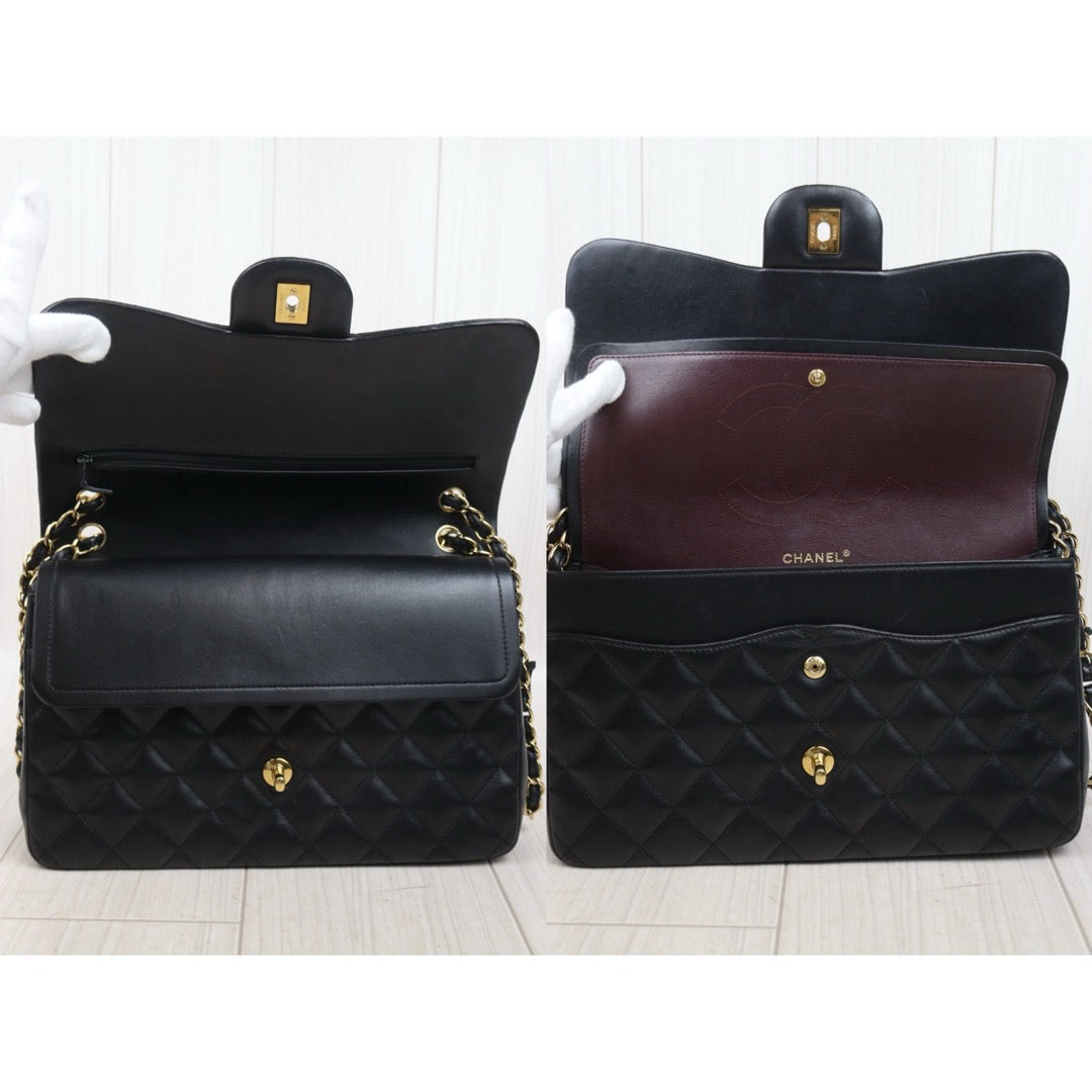 Very Good ( Rank A)｜ CHANEL Lambskin Matrasse Double Flap 30 Shoulder Bag Black Made In 2017Year  ｜S25062501