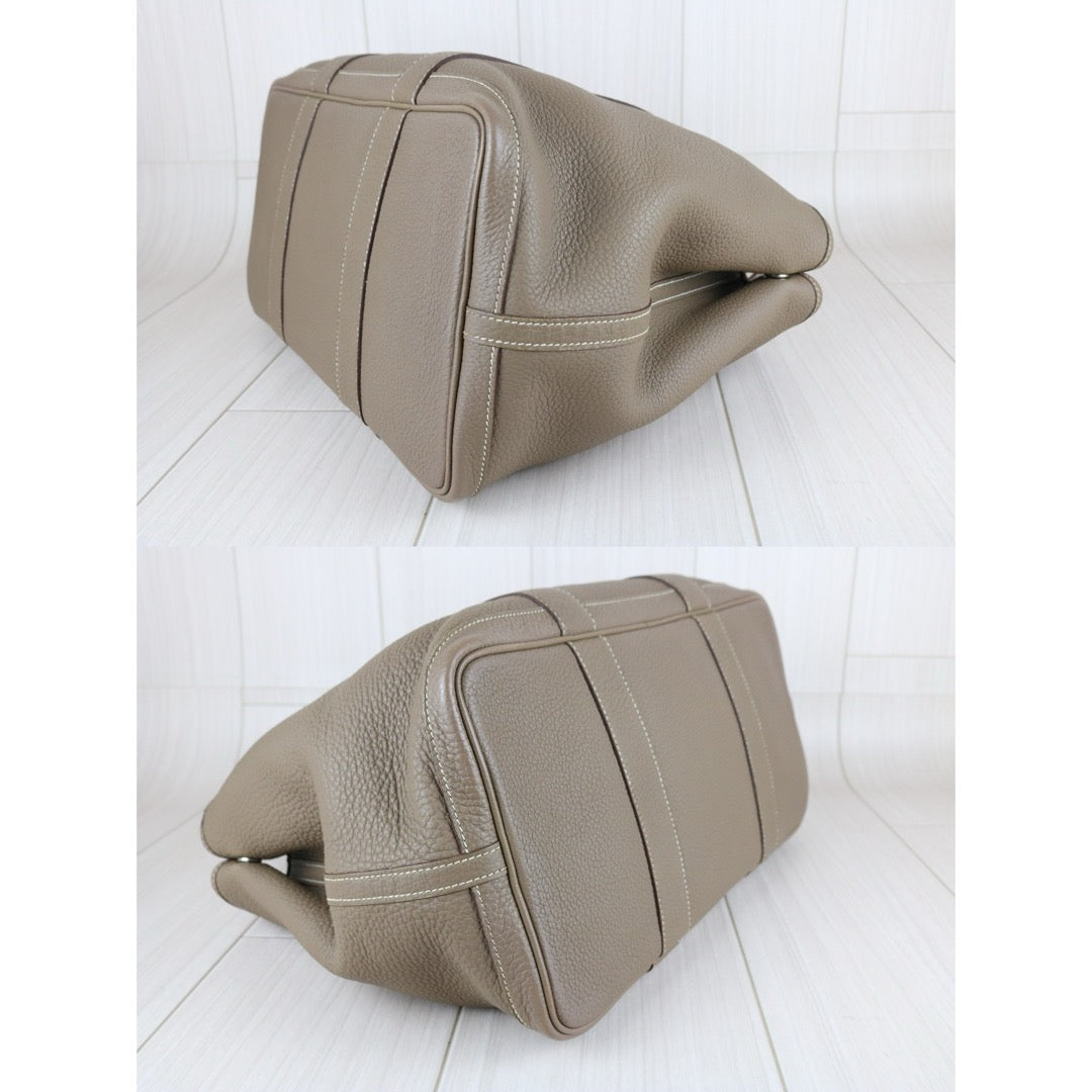 Good ( Rank AB)｜ HERMES Garden Party PM Taurillon Gray Handbag ◽︎O Stamp Made in 2011 Year ｜W25091101