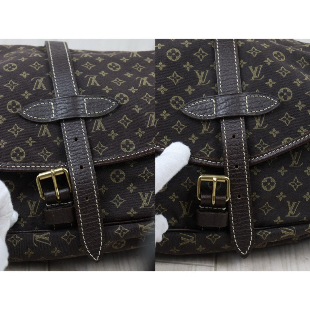 Good ( Rank AB)｜LV Monogram Mini Run Saumur  Shoulder Bag Canvas Leather Brown｜24103109