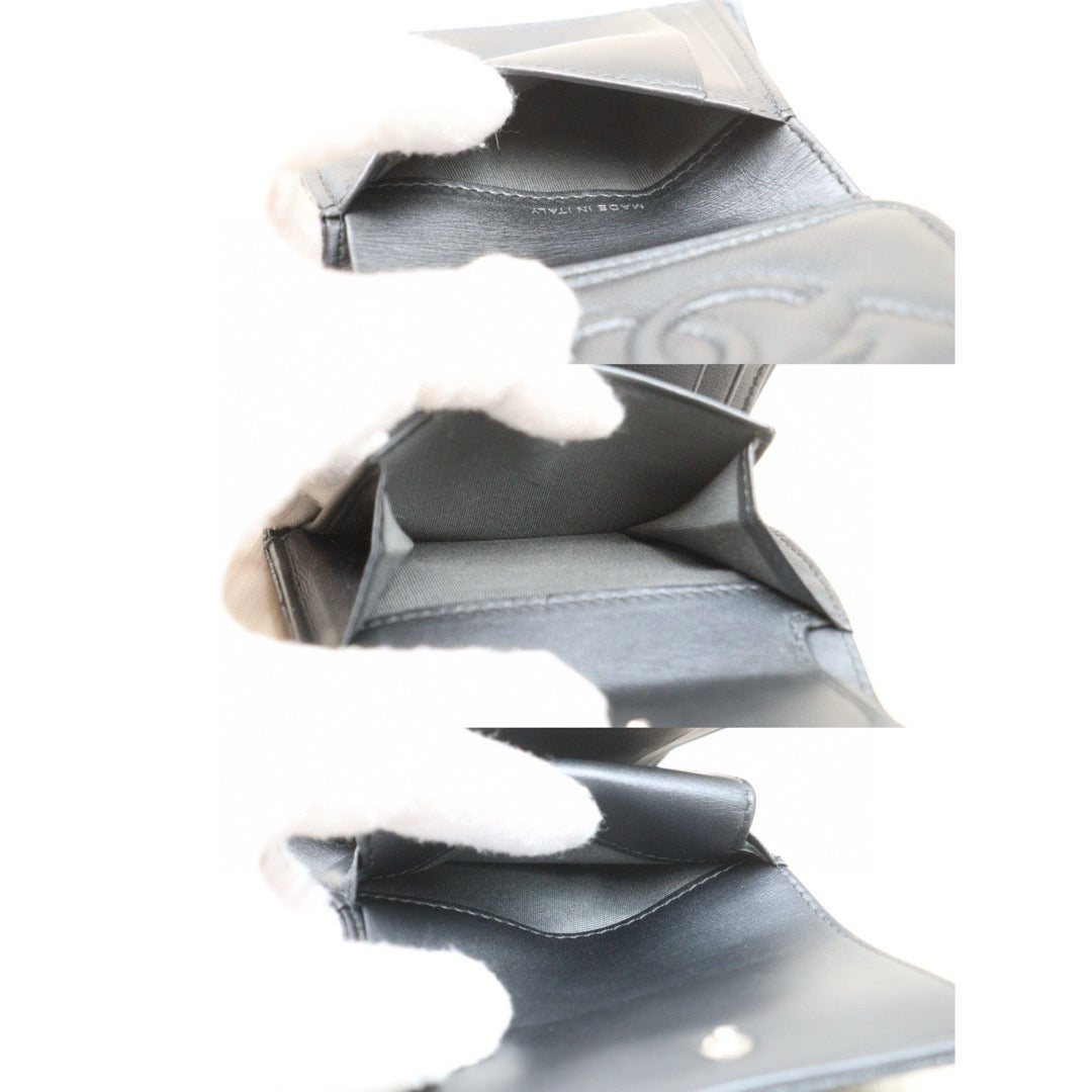 Very Good ( Rank A) ｜CHANEL Caviar Skin Leather Calf Leather  Wallet Grey Made In 2017-2018 Year｜24121917