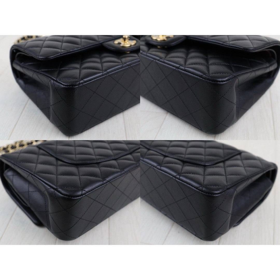 Excellent（Rank SA）｜ Full Set  CHANEL Matrasse Lamb Skin Double Flap 25 Shoulder Bag Black Made In 2018-2019 Year｜H25043008