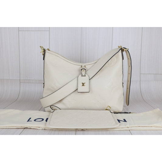 Very Good ( Rank A) |LV Monogram Leather Empreinte carryall PM White Shoulder Bag|B25012202