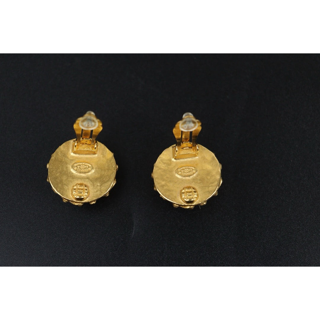 Good ( Rank AB)｜CHANEL COCO Mark 24K Gold Plating Pearl Earrings  Made In 1994Year ｜25080708