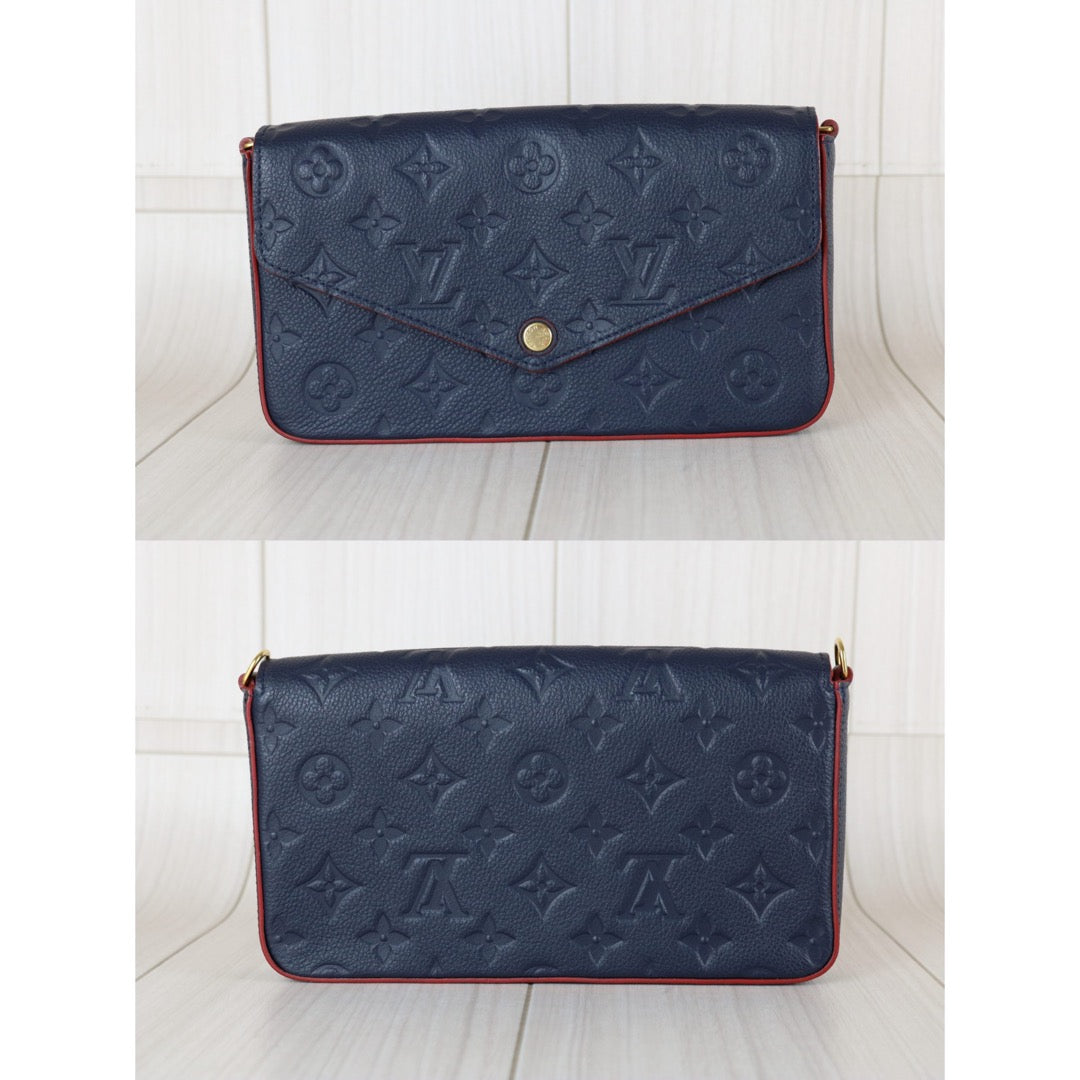 Very Good ( Rank A)｜LV Monogram Empreinte Pochette Felicie Shoulder Bag Blue｜S25112304