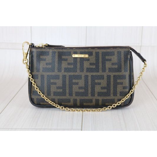 Good ( Rank AB)｜ FENDI Zucca Mamma PVC Baguette Pouch Shoulder Bag｜S25121104
