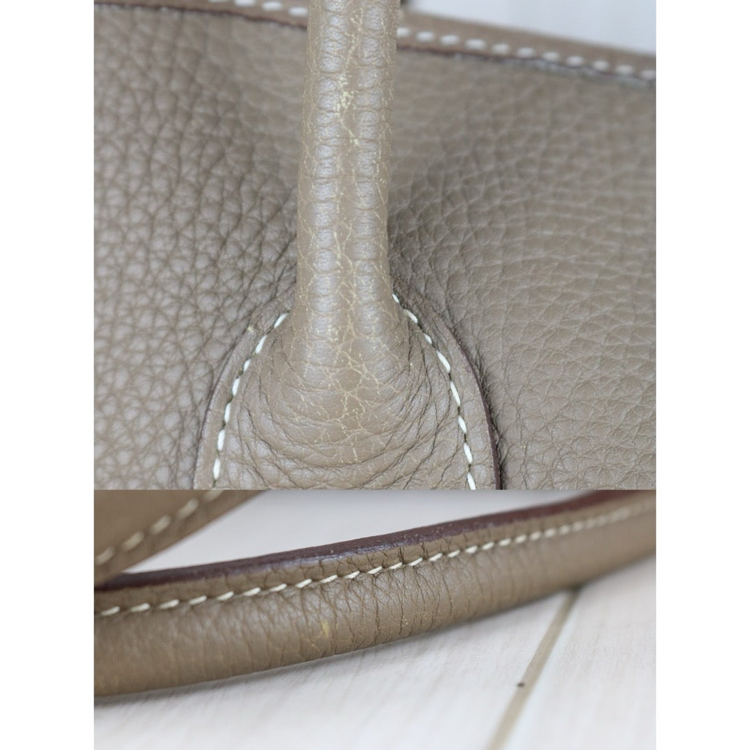 Good ( Rank AB)｜ HERMES Garden Party PM Taurillon Gray Handbag ◽︎O Stamp Made in 2011 Year ｜W25091101