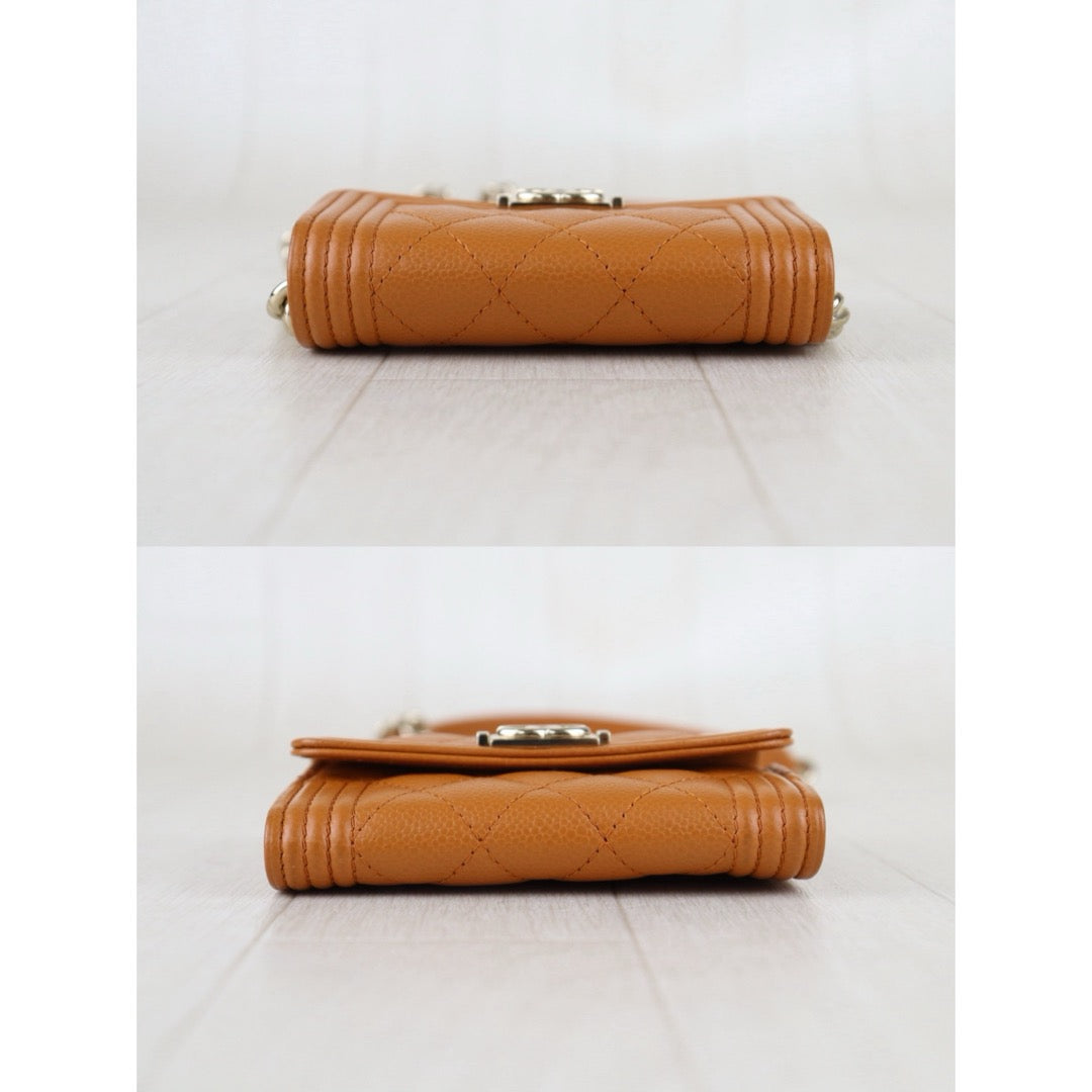 Include Entrupy Certificate of Authenticity｜Very Good ( Rank A) ｜Chanel Caviar Skin Leboy Shoulder Bag Caramel  Made In 2021-2022Year ｜S26072533
