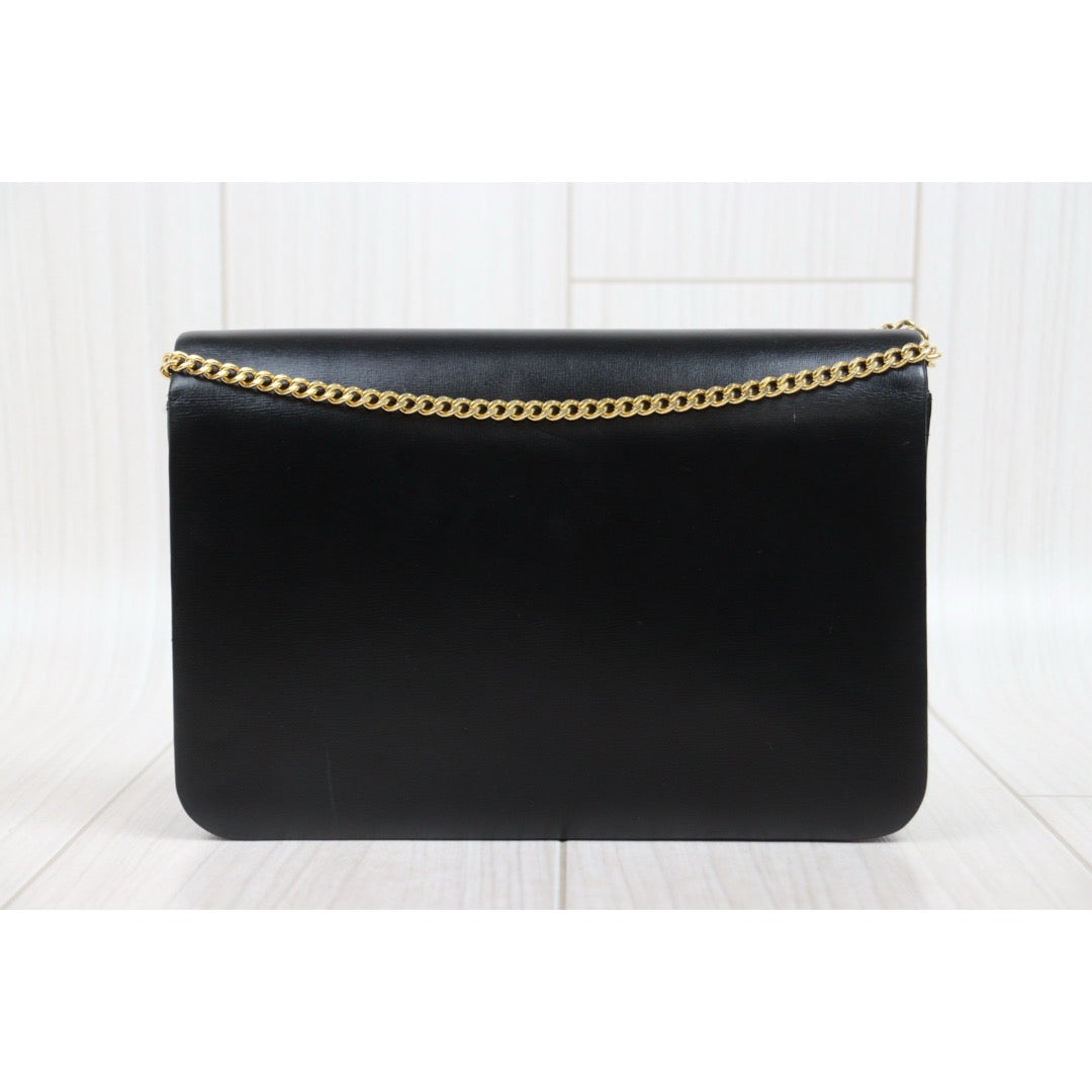 Very Good ( Rank A)｜Dior Vintage Calf Leather Chain Shoulder Bag Black ｜26020613