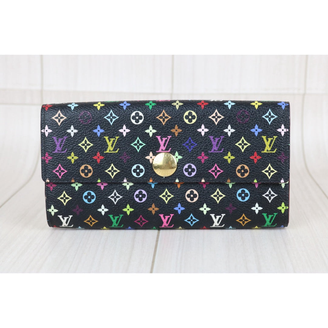 Include Entrupy Certificate of Authenticity｜Very Good ( Rank A)｜ Louis Vuitton Monogram Multicolor Portofeuil Sara Long Style Wallet ｜S26060803