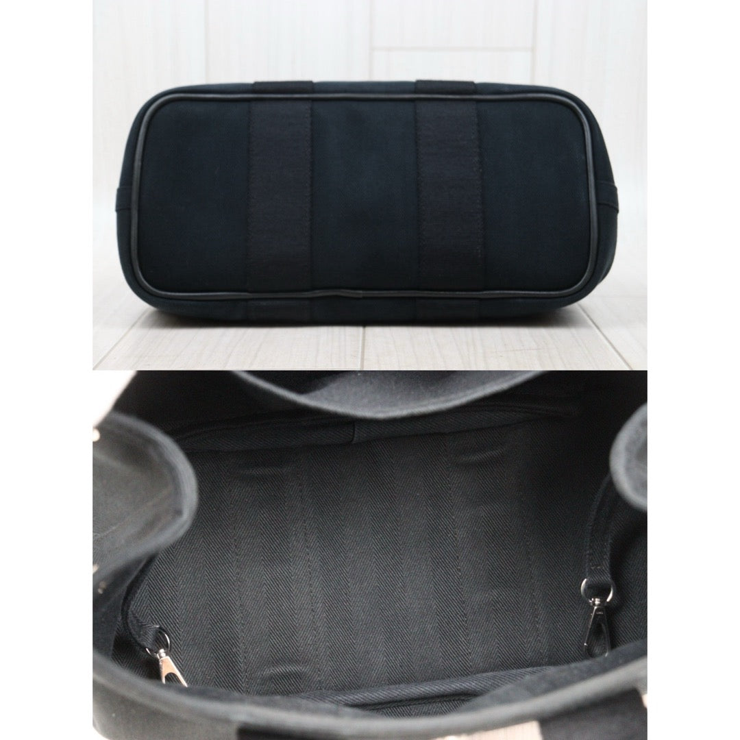 Very Good ( Rank A)｜ HERMES Valparaiso Canvas Graphite Green HandBag Small ｜25062618