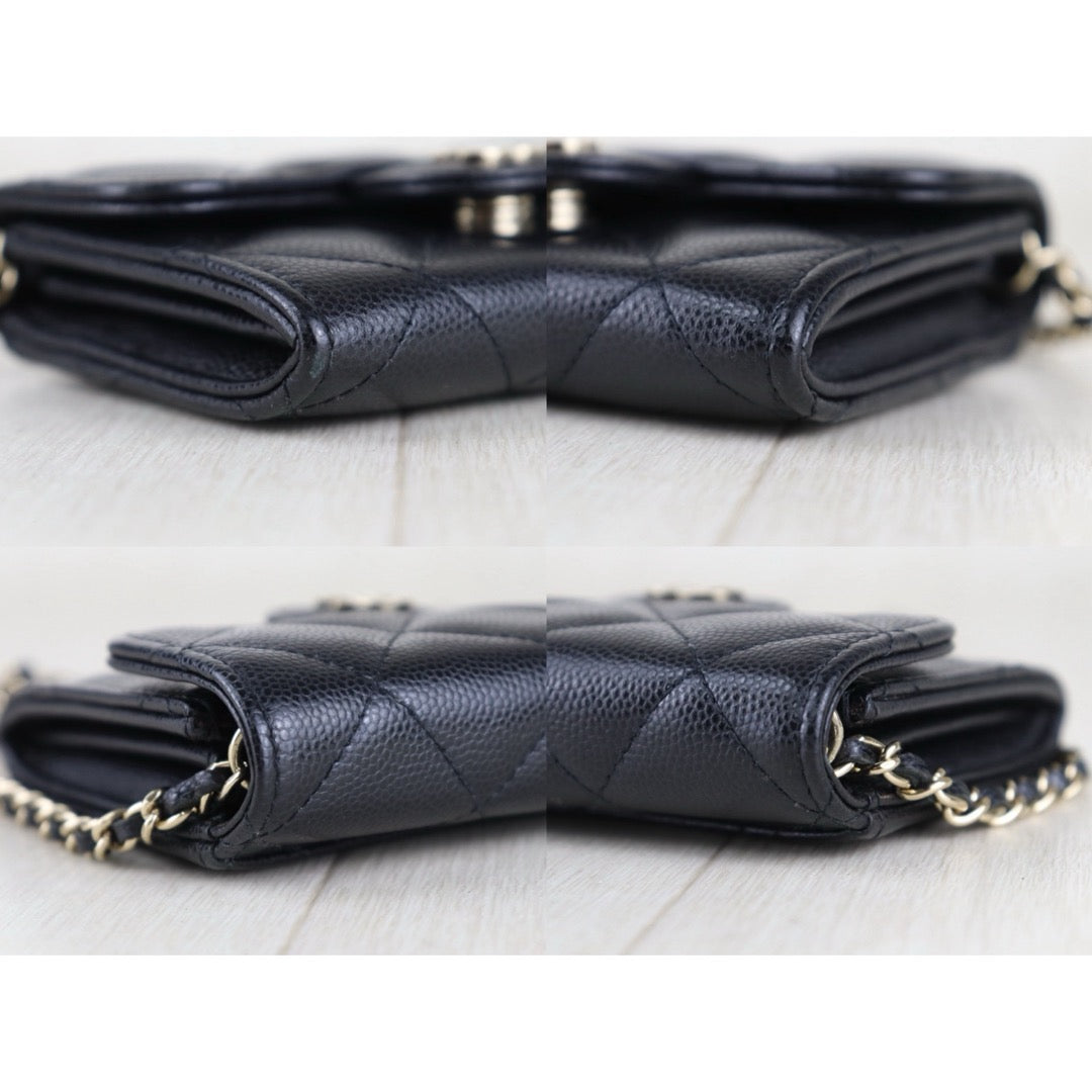 Include Entrupy Certificate of Authenticity｜Very Good（Rank A）｜CHANEL Caviar Skin Matrasse Chain Mini Shoulder Bag Made In 2021-2022Year｜S26072508