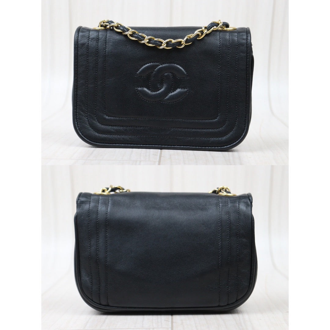 Good ( Rank AB)｜ CHANEL Lamb Skin Minni Shoulder Bag Black  Made in 1986-1988Year ｜24061335