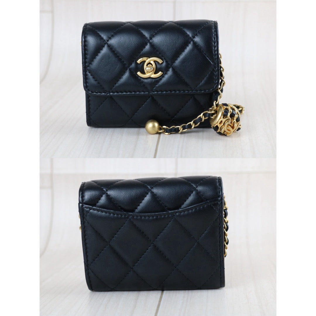 Include Entrupy Certificate of Authenticity｜Very Good（Rank A）｜CHANEL Lambskin Leather Matrasse Chain Mini Bag ｜S26070601