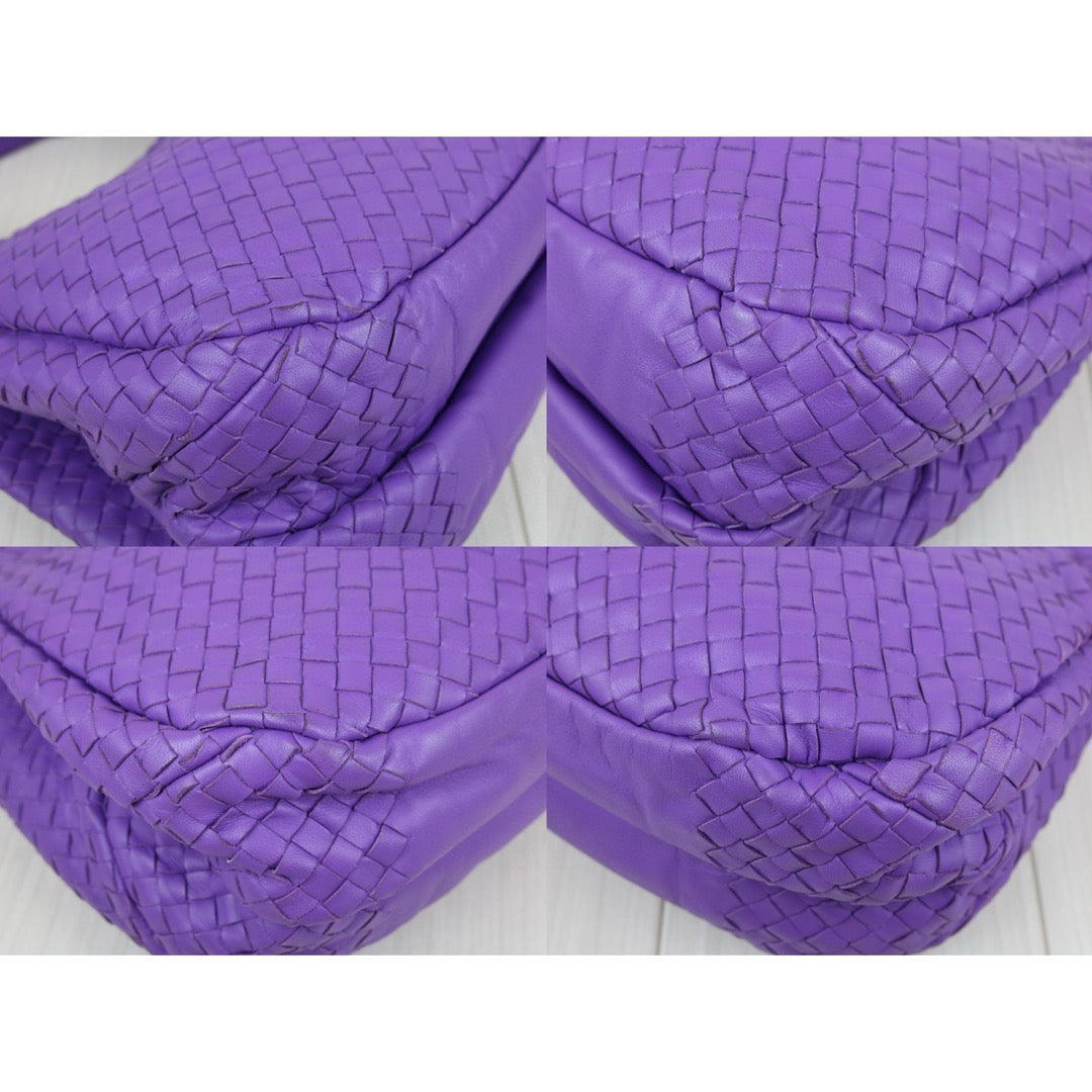 Excellent（Rank SA）｜ Bottega Veneta Lamb Skin Braid Shoulder Bag Purple｜X25041701