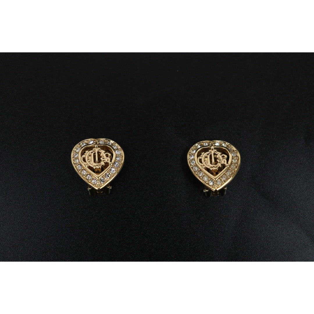 Very Good ( Rank A) ｜ Dior CD Heart Rhinestone Earring ｜V25121112