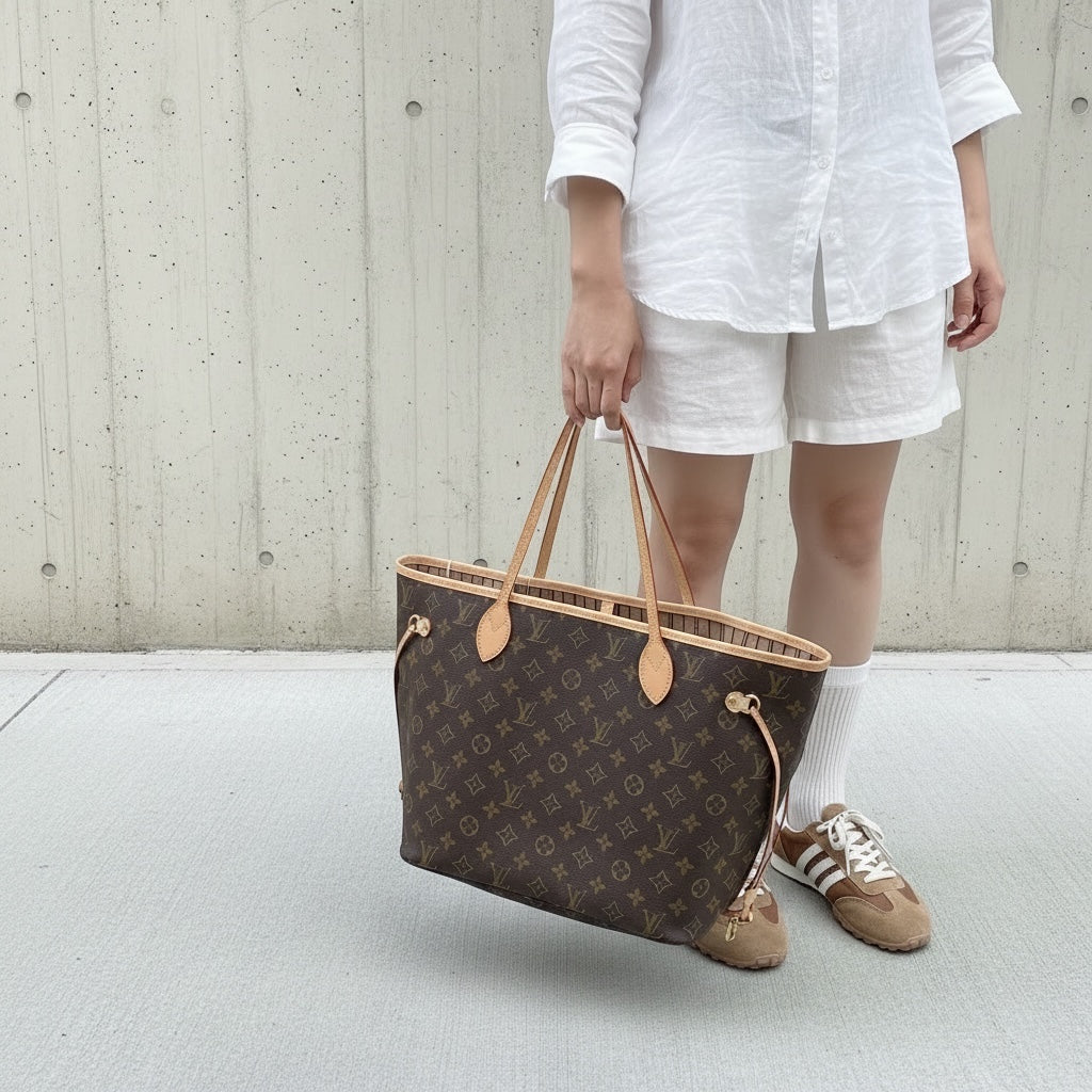 Include Entrupy Certificate of Authenticity｜Very Good ( Rank A)｜ Louis Vuitton Monogram Neverful MM ShoulderBag With Pouch  IC Chips Model｜S26052514