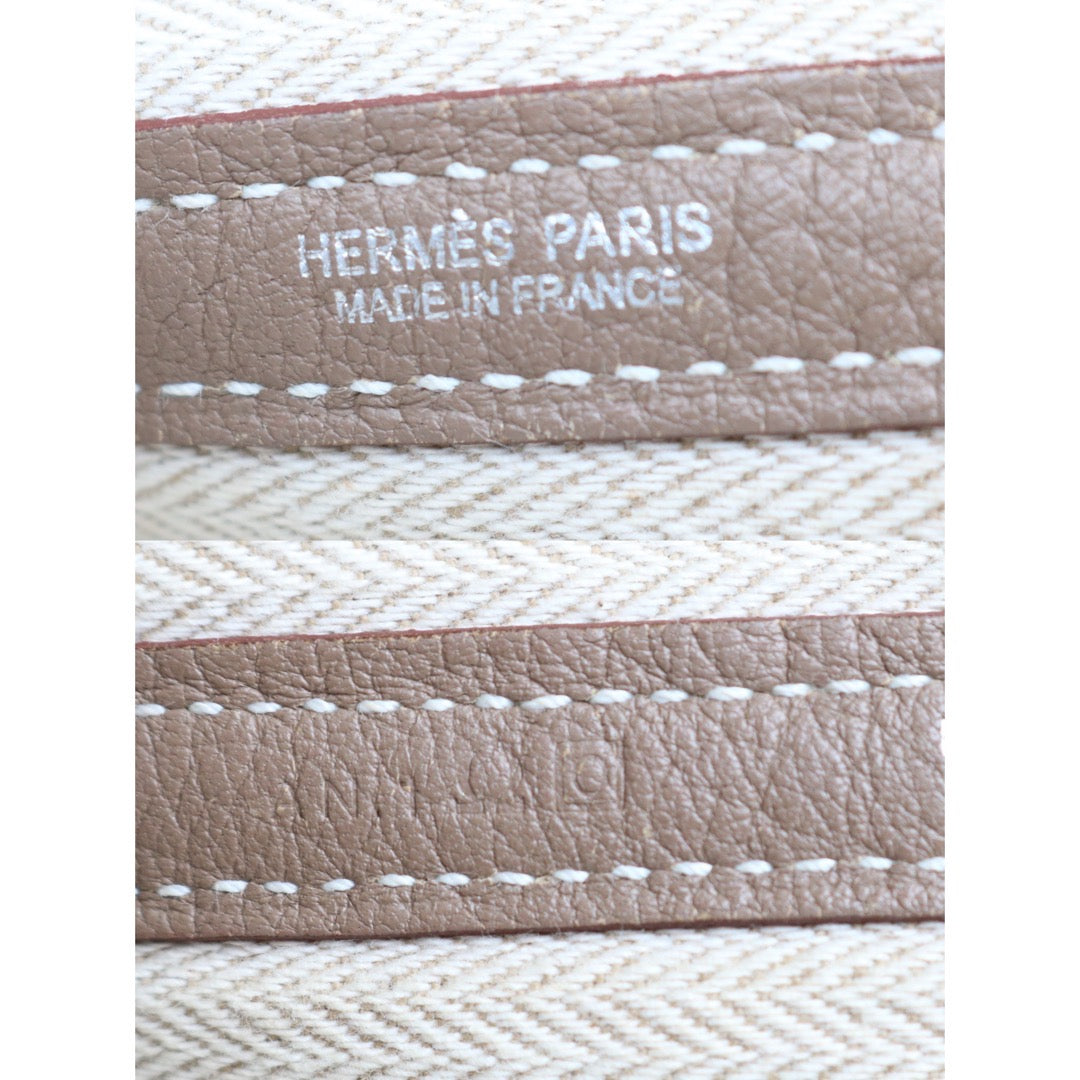 Very Good ( Rank A) ｜ HERMES Garden Party PM Clemence Etoupe Handbag ◽︎O Stamp Made in 2011 Year ｜24051311