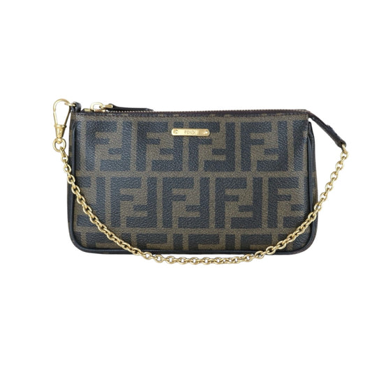 Good ( Rank AB)｜ FENDI Zucca Mamma PVC Baguette Pouch Shoulder Bag｜S25121104