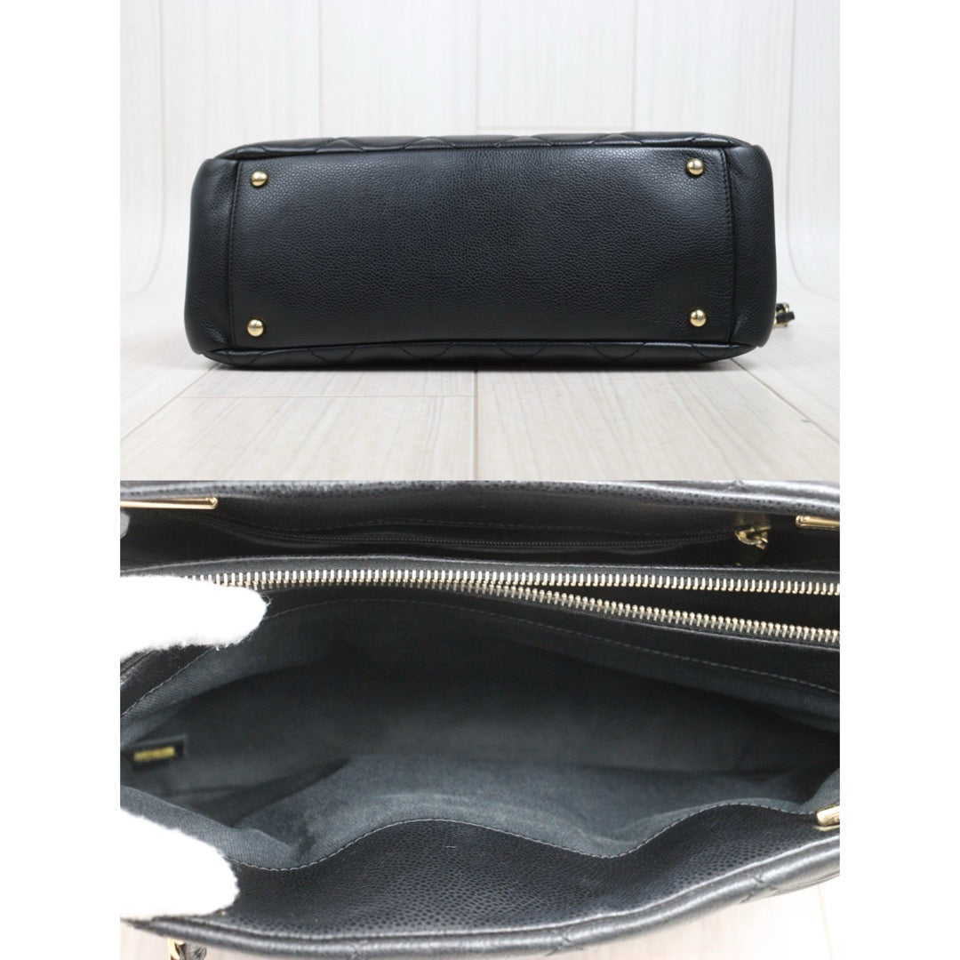 Include Entrupy Certificate of Authenticity｜Good ( Rank AB)｜ CHANEL Caviar Skin  Matrasse Chain Tote Bag Black Made In 2013～2014Year｜26041408