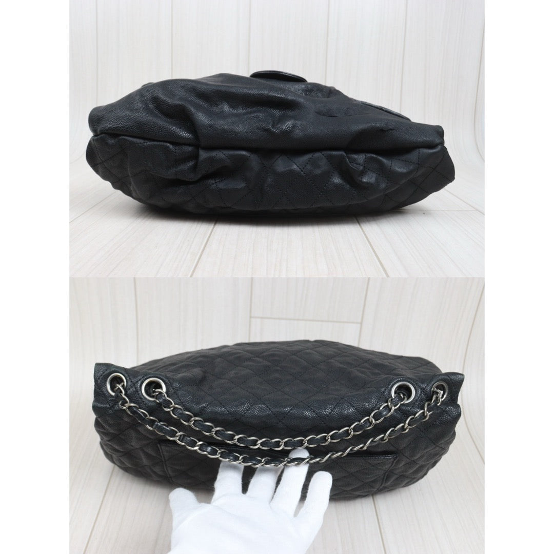 Include Entrupy Certificate of Authenticity｜Fair ( Rank B)｜ CHANEL Caviar Skin Matrasse Chain  Shoulder Bag Black Made In 2010- 2011Year｜S26052506