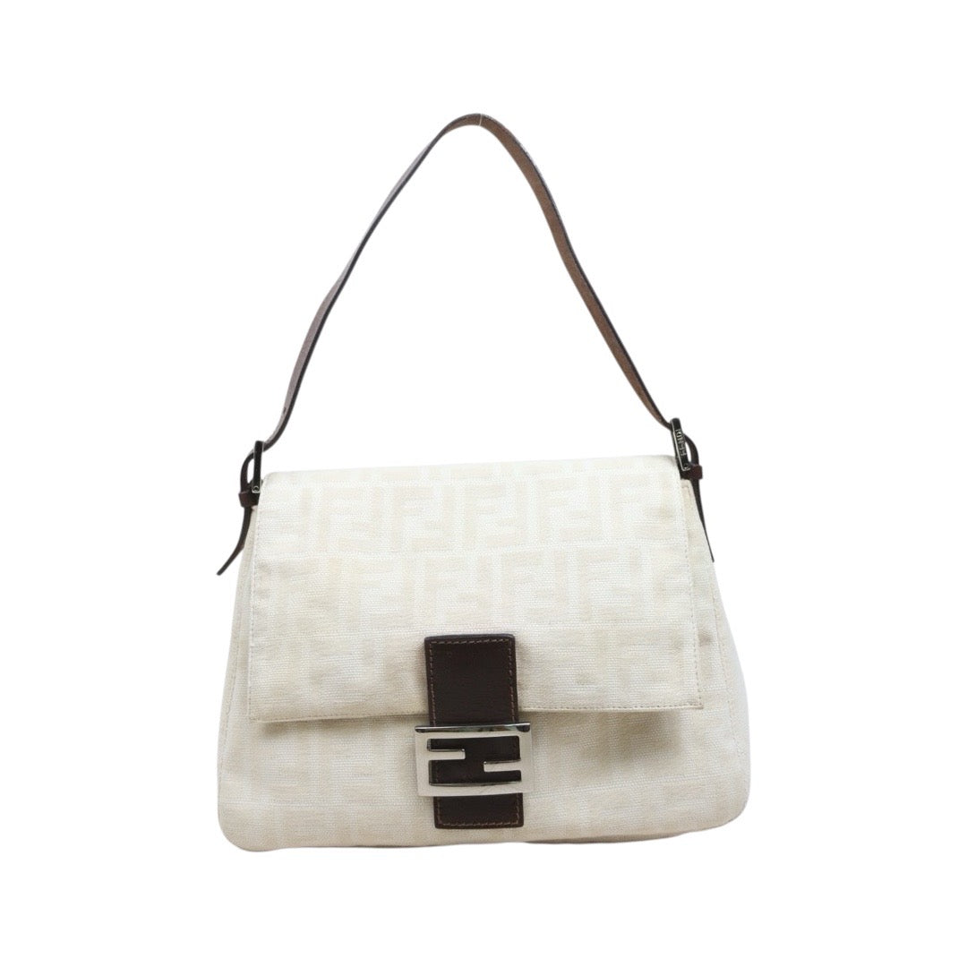 Include Entrupy Certificate of Authenticity｜Good ( Rank AB)｜ FENDI Zucca Mamma Baguette  Shoulder Bag  ｜26083102