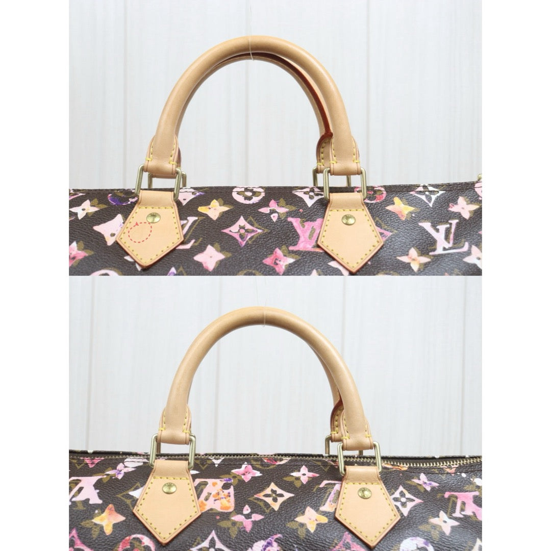 Include Entrupy Certificate of Authenticity｜Very Good ( Rank A)｜ Louis Vuitton Monogram Watercolor Speedy 35 Hand Bag Limited Edition｜S26080609