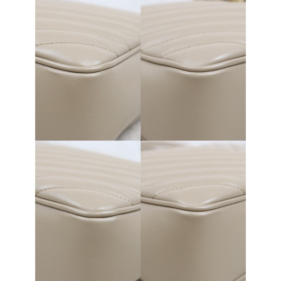 Very Good ( Rank A)｜  Saint Laurent YSL Skin Calf Leather Camera Shoulder Bag Beige｜P25101303