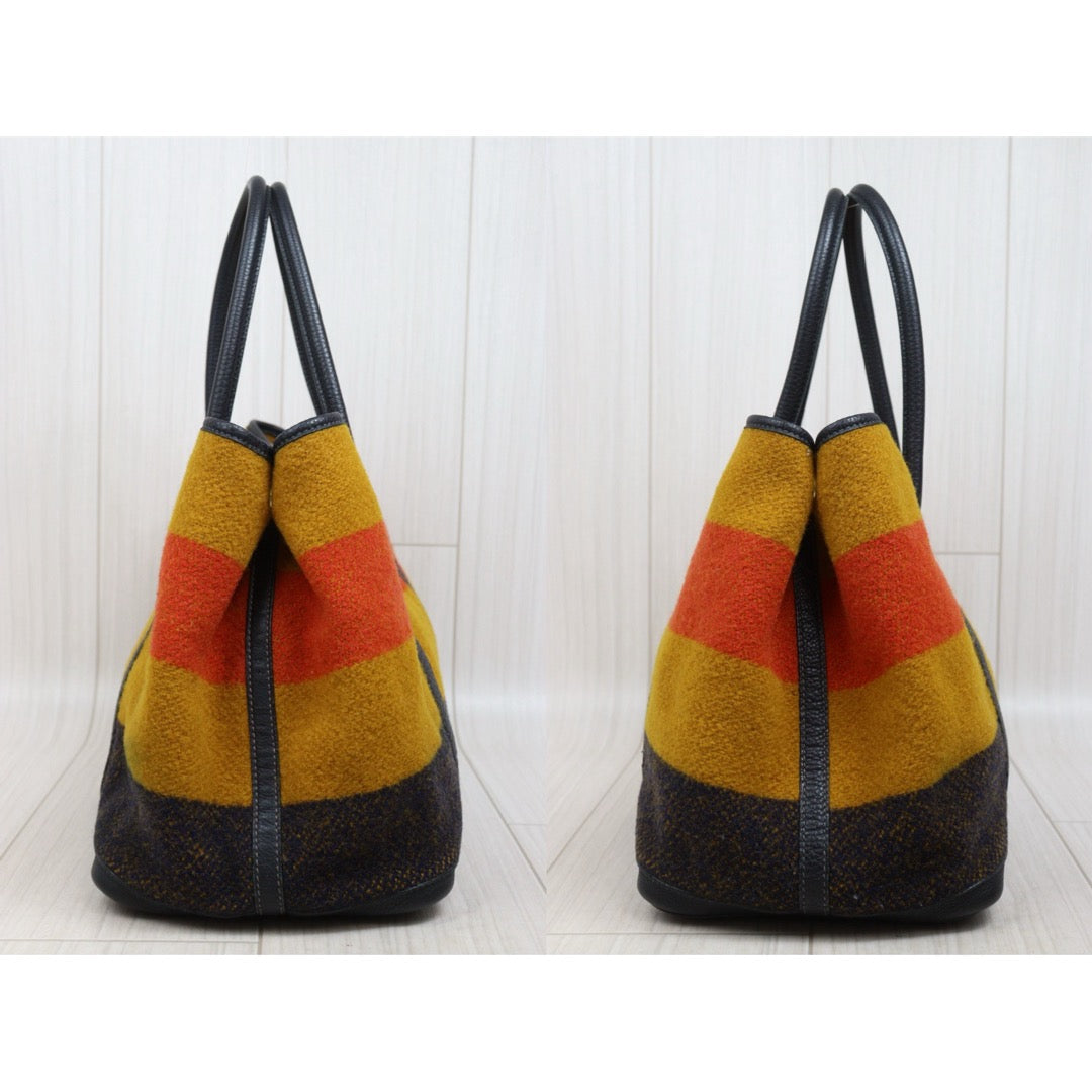 Include Entrupy Certificate of Authenticity｜Very Good ( Rank A)｜ HERMES Woolen Garden Party 36 Handbag □F Stamp Made In 2002 Year｜26041409