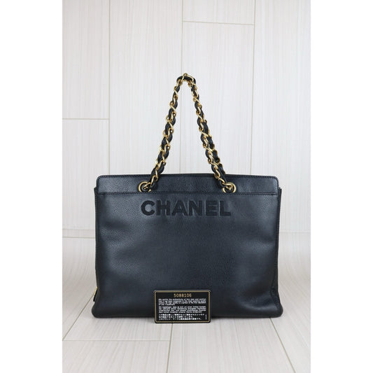 Good ( Rank AB)｜ Chanel Vintage Caviar Skin Black ShoulderBag Made In 1997-1999Year ｜S24122408