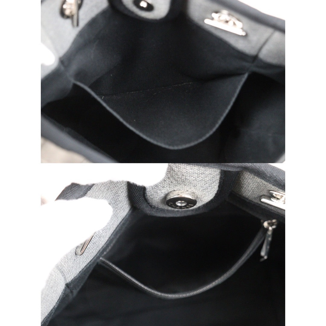 Rank AB ｜ CHANEL Canvas Tote Bag Gray Small｜H24031313