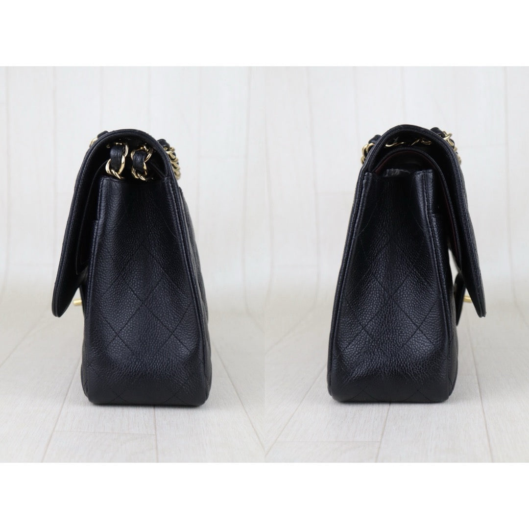 Include Entrupy Certificate of Authenticity｜Good ( Rank AB)｜ CHANEL Matrasse Chain Caviar Skin Jumbo Black  Made In 2014 Year｜S26041402