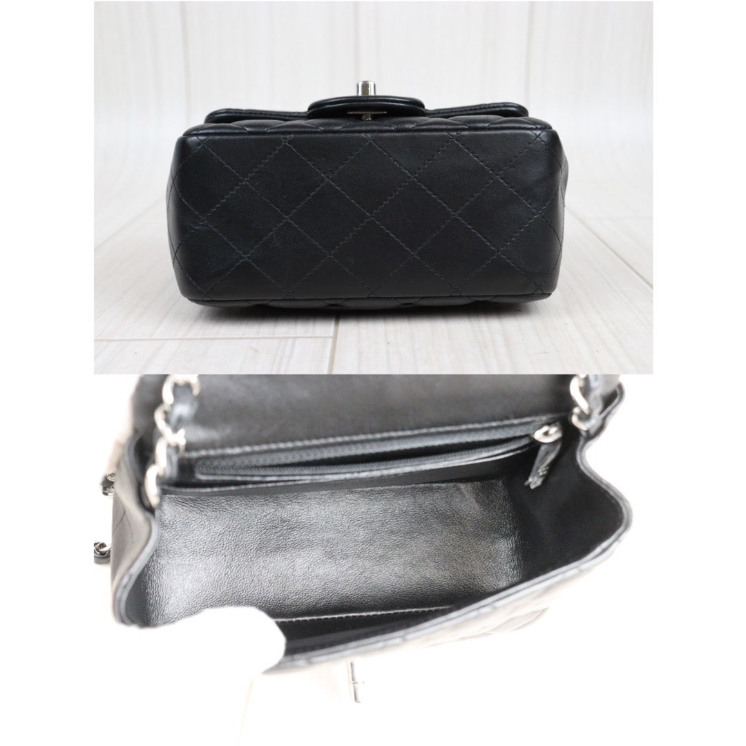 Rank A ｜CHANEL Lamb Leather Square 17 Shoulder Bag Black  Made In 2019-2020｜23112715