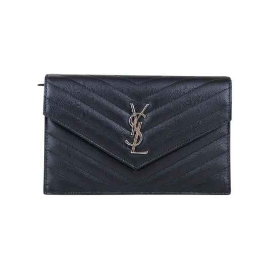 Excellent（Rank SA）｜  Saint Laurent YSL Caviar Skin Calf Leather Wallet Black｜S25092805