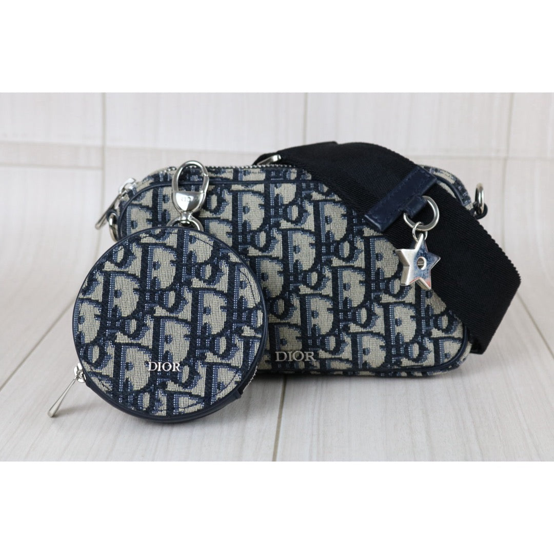 Include Entrupy Certificate of Authenticity｜Very Good ( Rank A)｜Dior Trotter Montaige  Oblique Camera Shoulder Bag With Pouch ｜S26073104