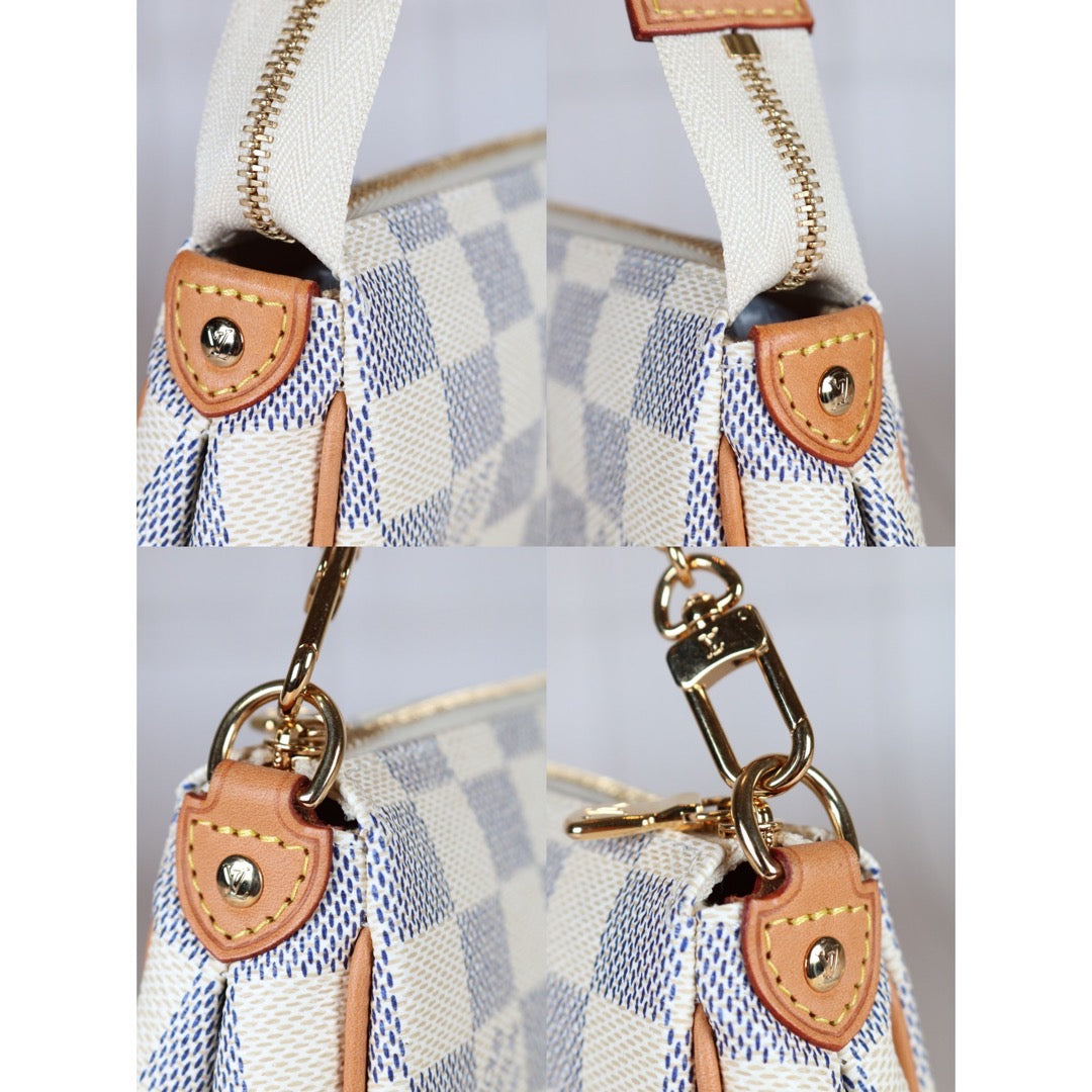 Rank A ｜LV Damier Azur Eva Shoulder Bag ｜S24052703