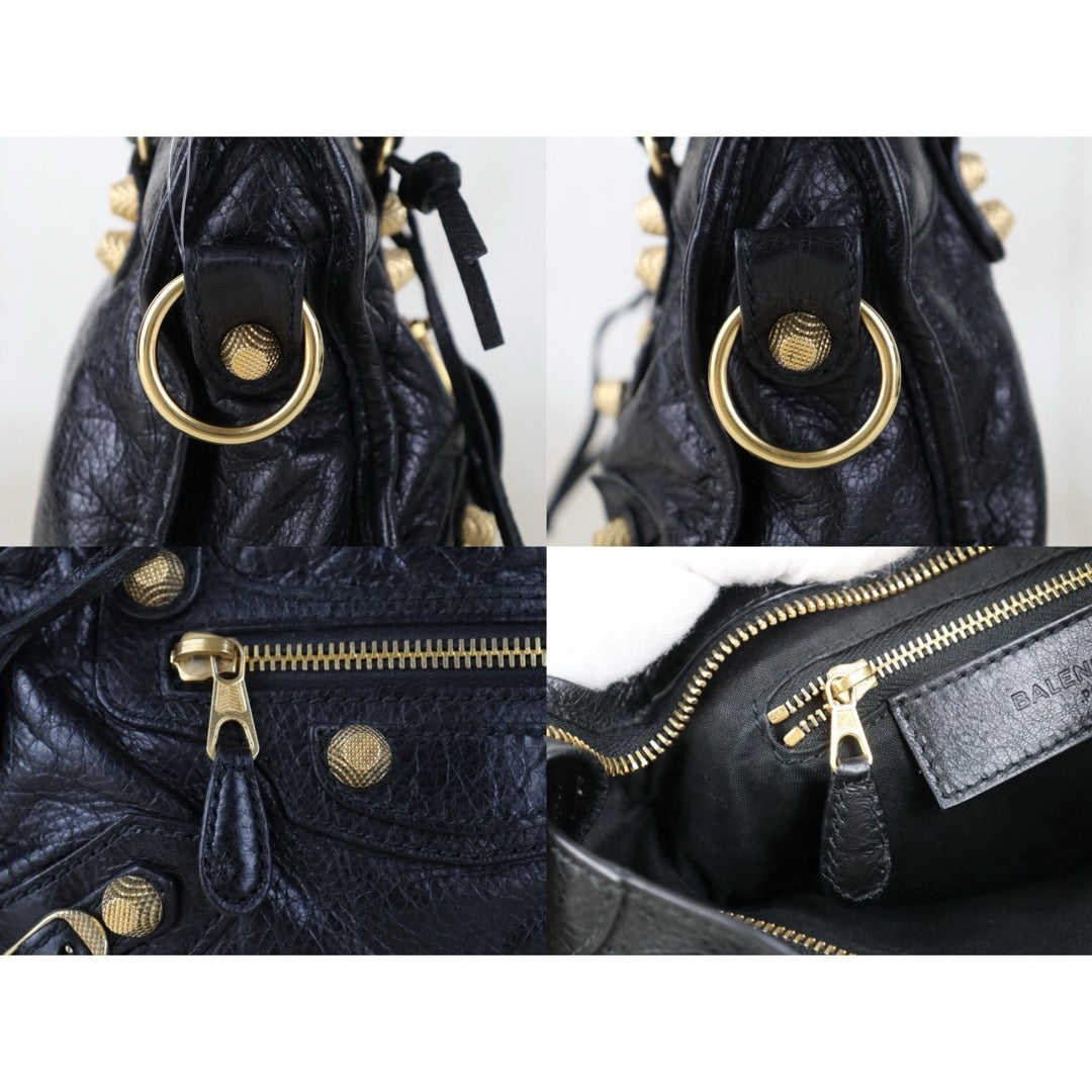 Include Entrupy Certificate of Authenticity｜Very Good ( Rank A)｜Balenciaga Gaint Mini Citty  Black HandBag Shoulder Bag ｜S26072524