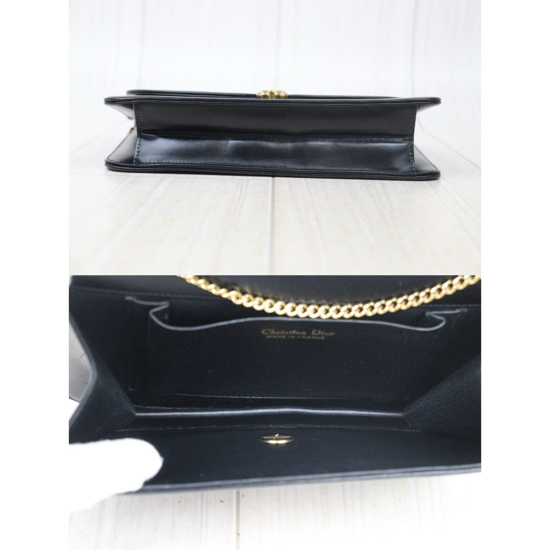 Good ( Rank AB)｜Dior Vintage Calfskin  Shoulder Bag Black ｜24101711