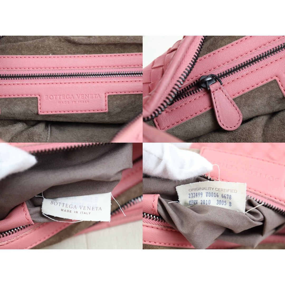 Very Good ( Rank A)｜ Bottega Veneta Lamb Skin Braid Shoulder Bag Rose Pink｜S26022612