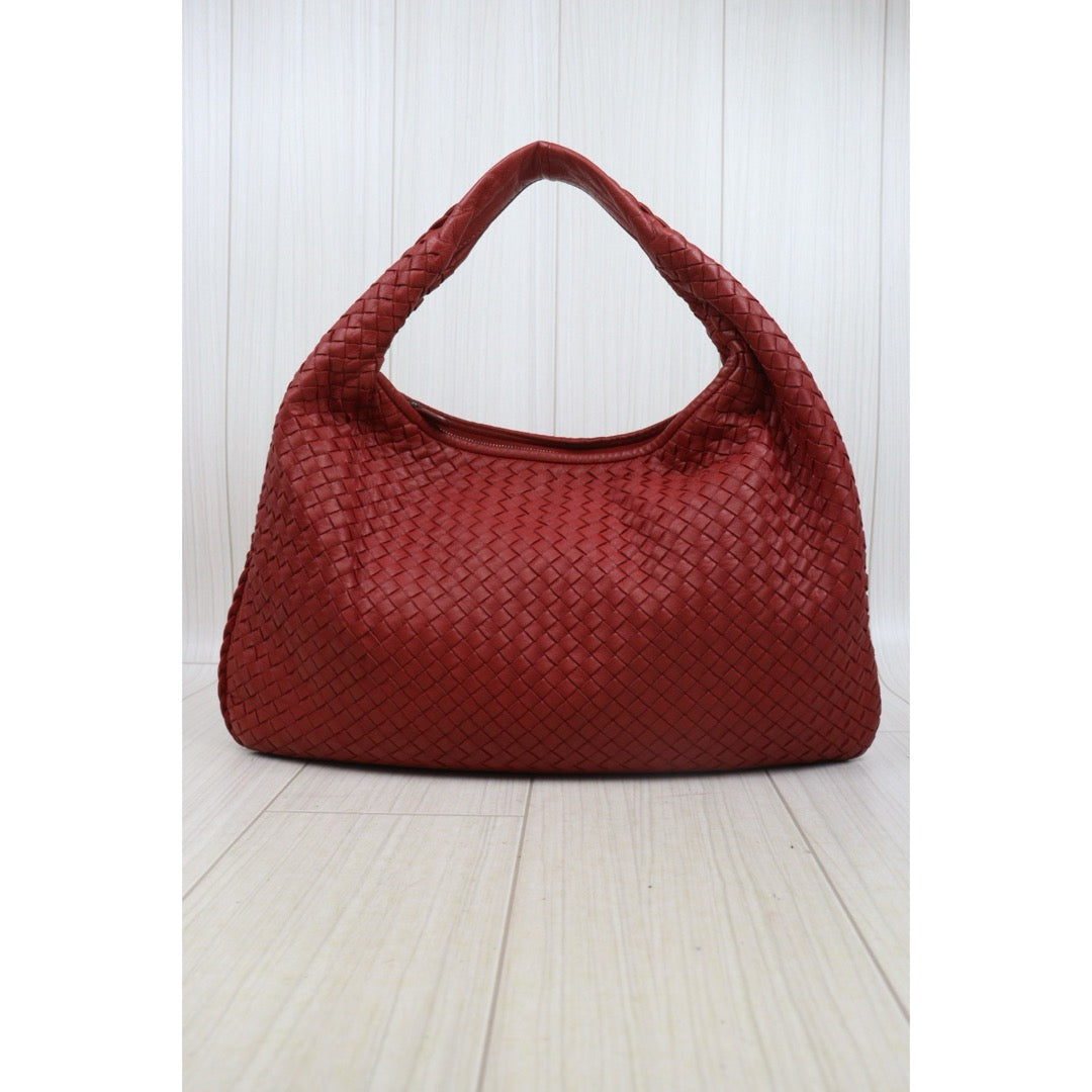 Good ( Rank AB)｜ Bottega Veneta Lamb Skin Braid Shoulder Bag Red｜V25060510